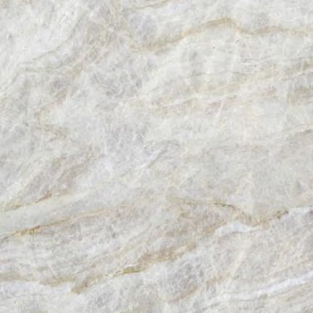 Taj Mahal quartzite: warm white with soft gold movement